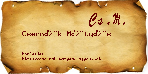 Csernák Mátyás névjegykártya