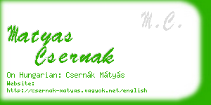 matyas csernak business card
